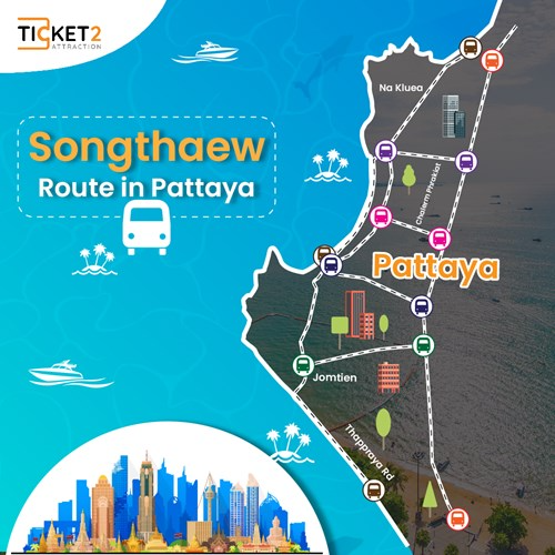 Songthaew Route in Pattaya
